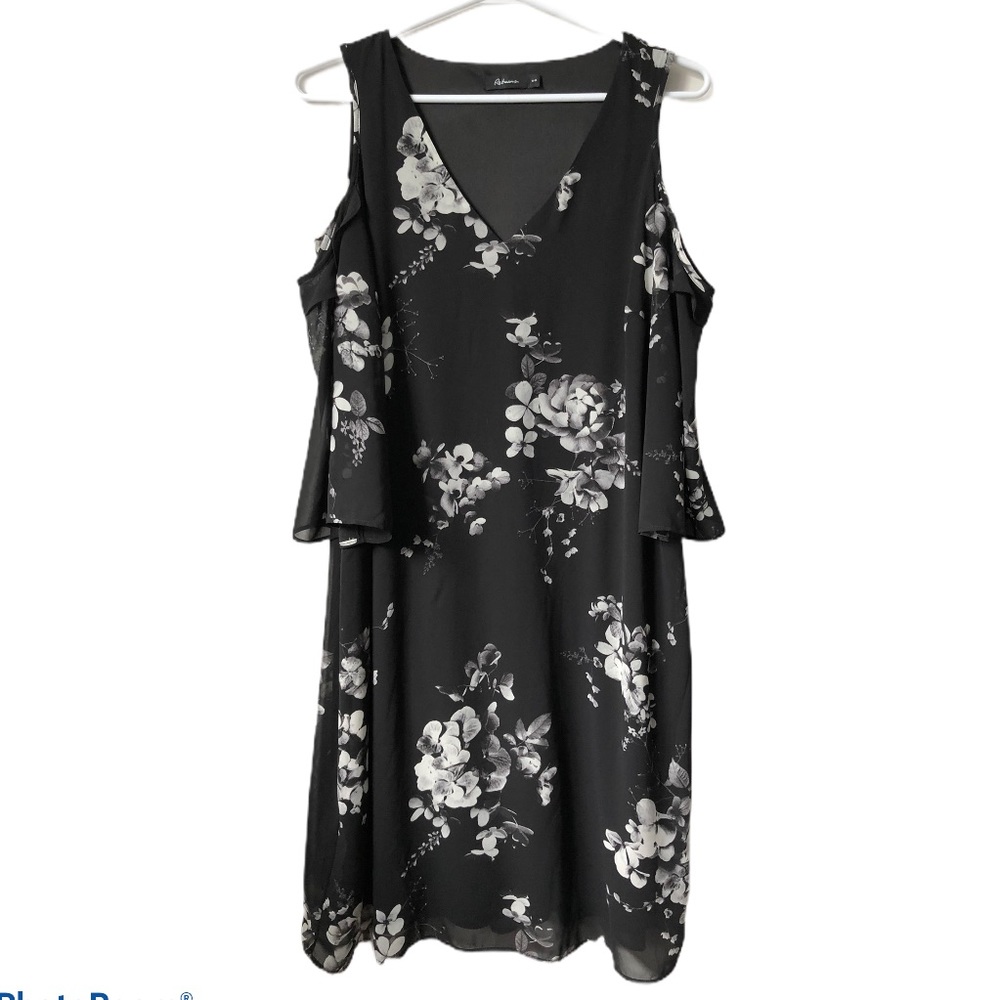 V neck cut Strap Cold Shoulder floral summer dress